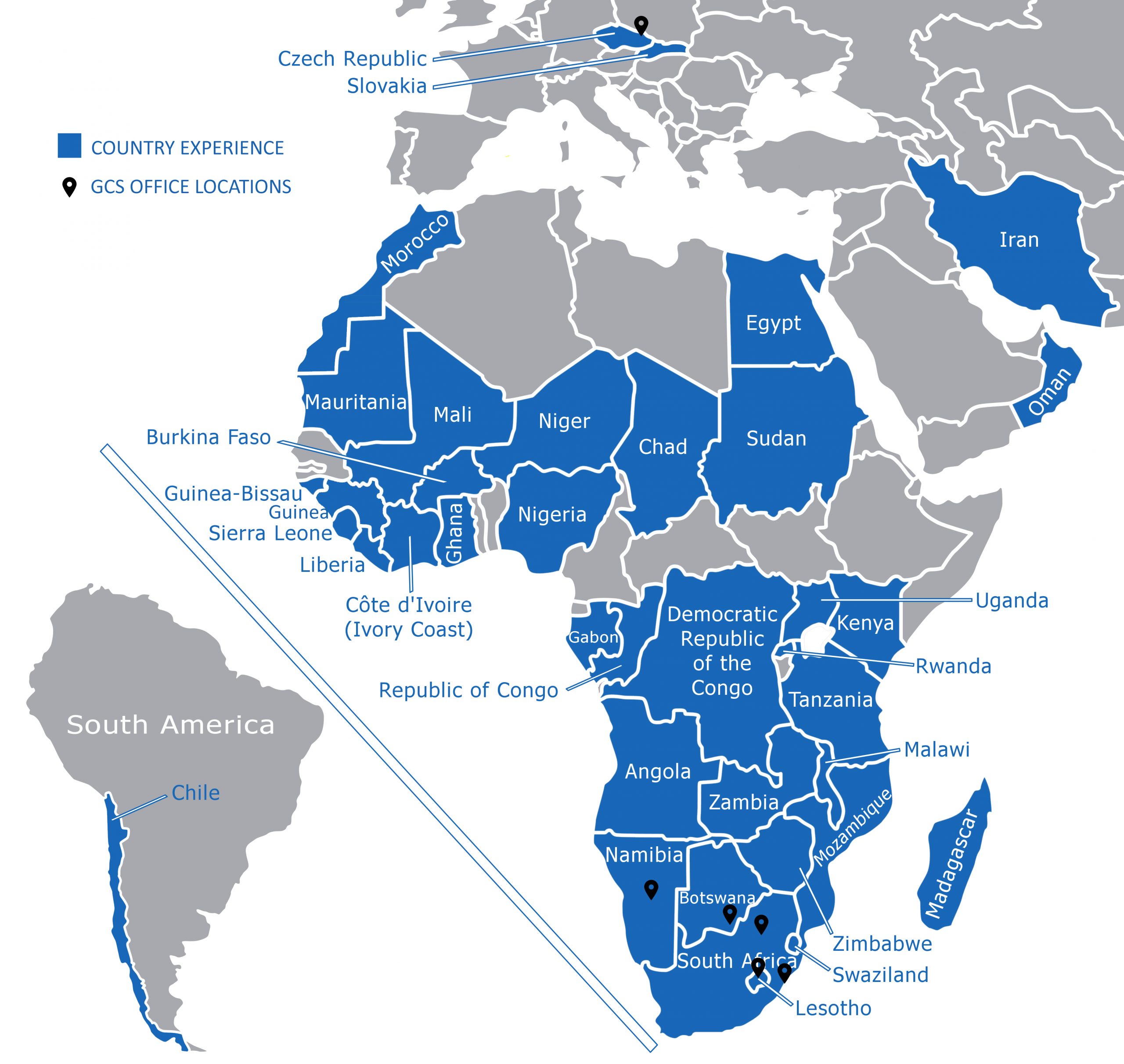 GCS COUNTRY AND OFFICE MAP